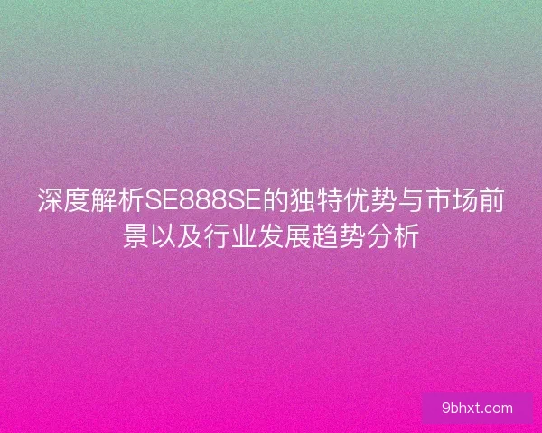 深度解析SE888SE的独特优势与市场前景以及行业发展趋势分析